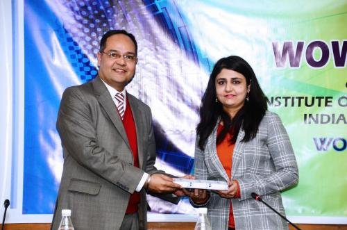 CA Sana Baqai Felicitated by President Sidheshwar Bhalla for successful launch of WOW Series